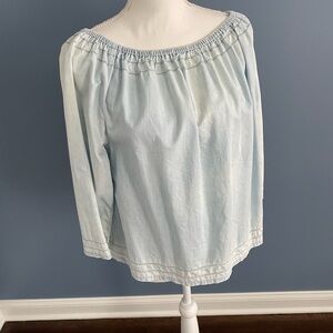 GAP Light Denim Popover Top